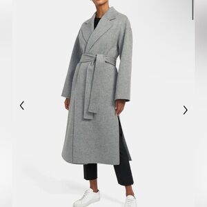 Theory wool & cashmere robe coat